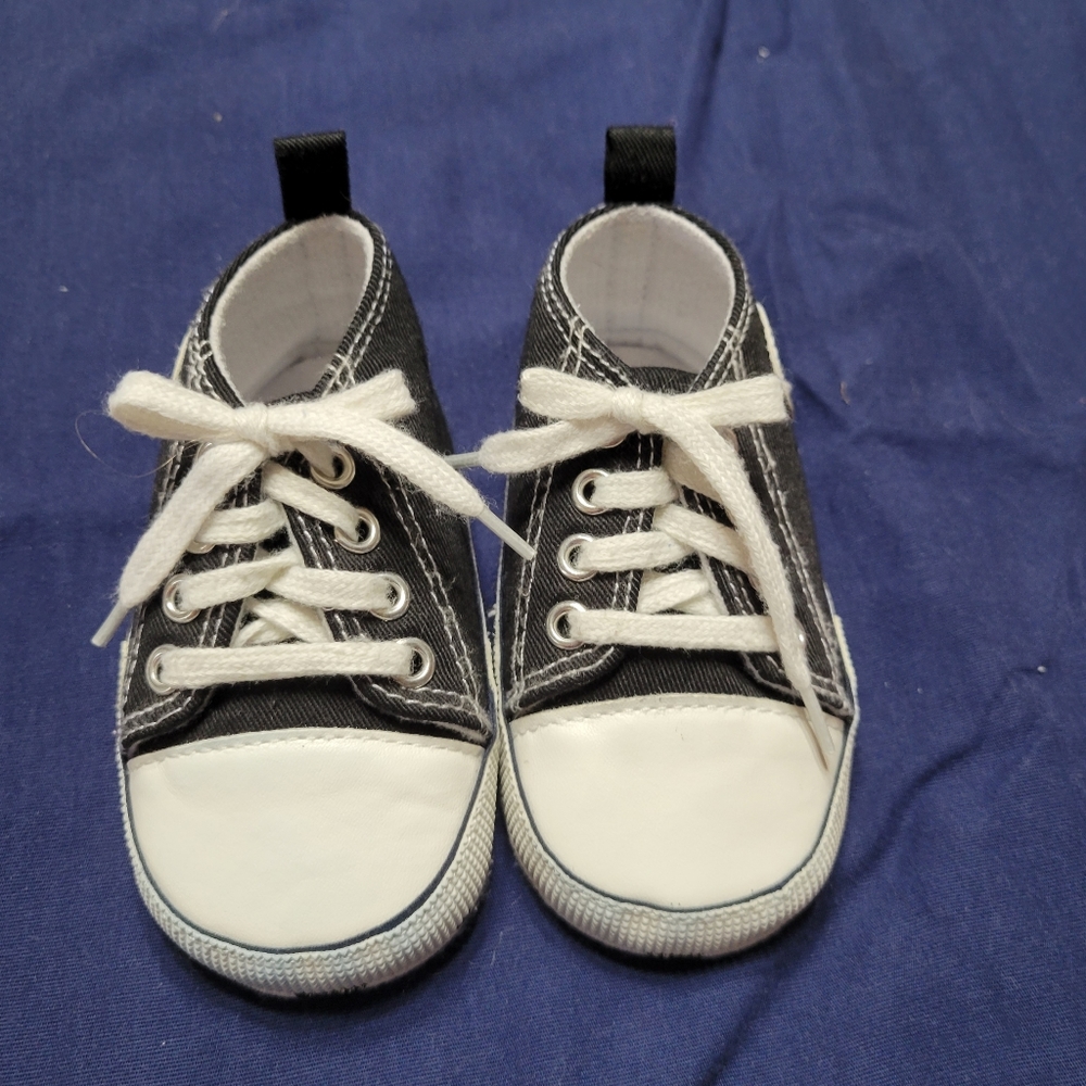 Toddler girl Baby Converse size 3 black sneakers